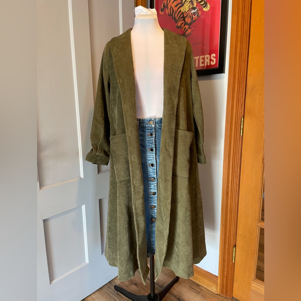 Midi length corduroy coat / dress